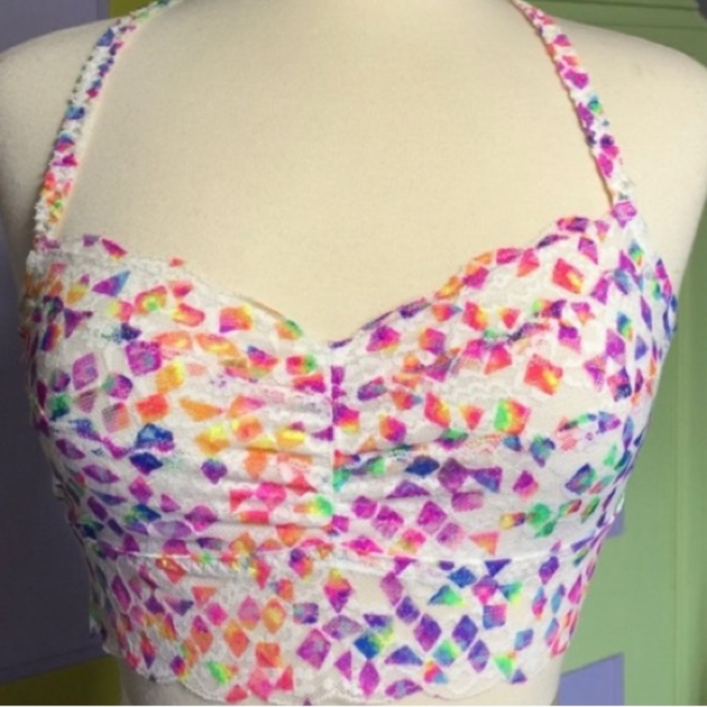 Pink Victoria's Secret Multi Color Lace Bralette S/P